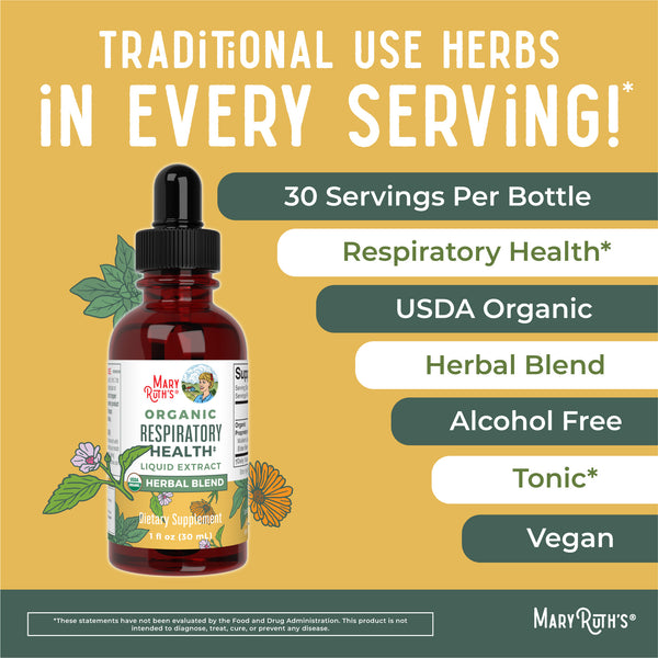 Respiratory Health Herbal Liquid Drops – MaryRuth Organics