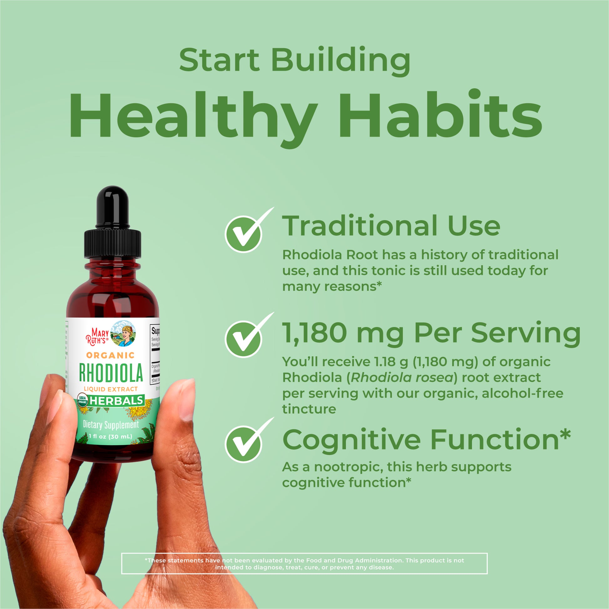Organic Rhodiola Root Liquid Extract Healthy Habits