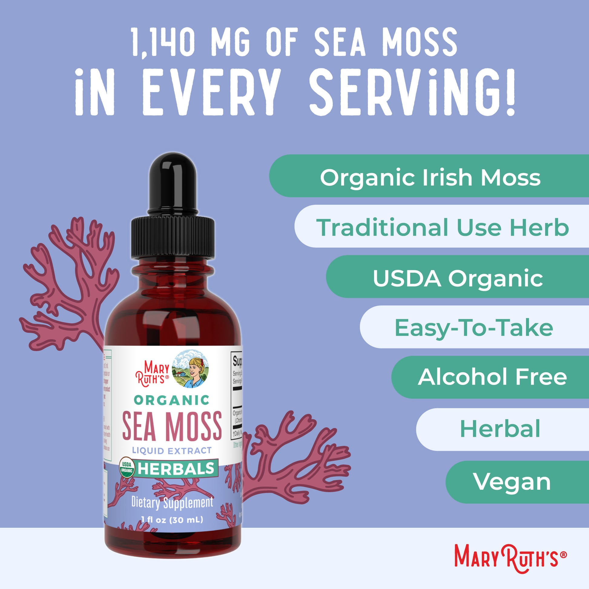 Organic Sea Moss Liquid Drops Ingredients