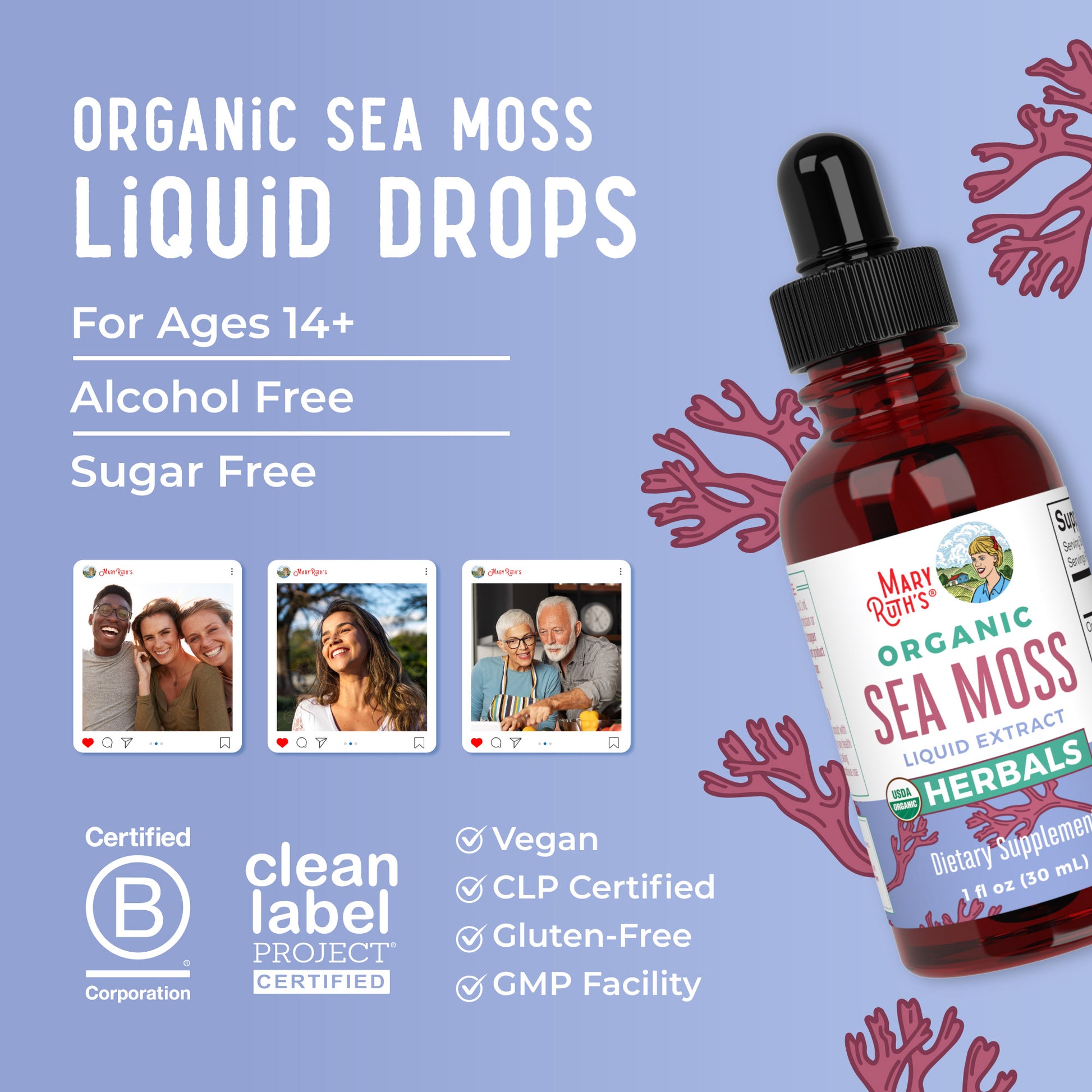 Organic Sea Moss Liquid Drops Lifestyle Bottle