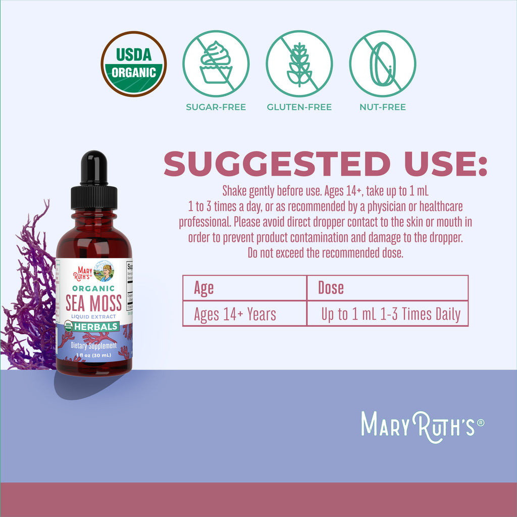 Organic Sea Moss Liquid Drops Suggested Use