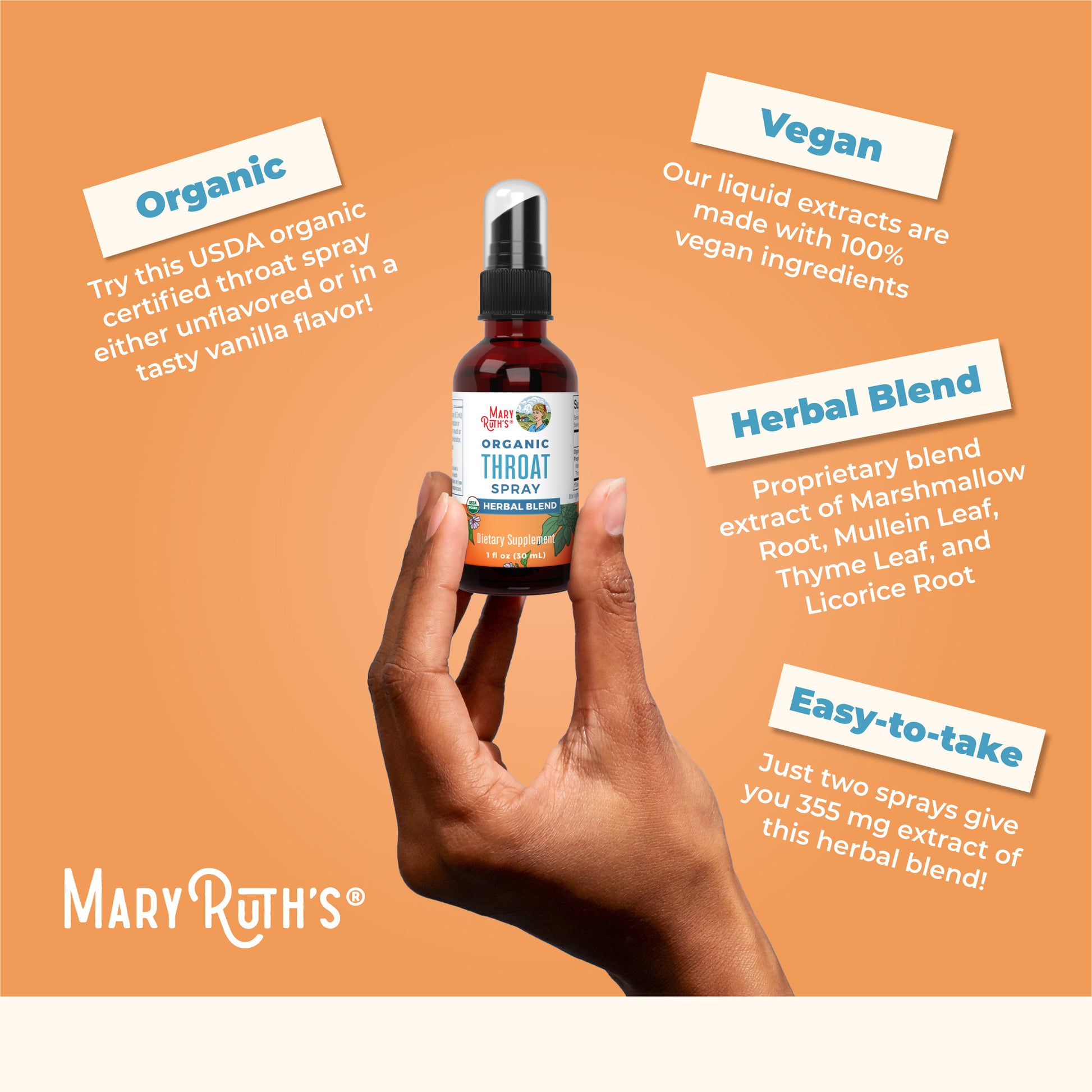 Organic Throat Spray (Unflavored) Benefits2