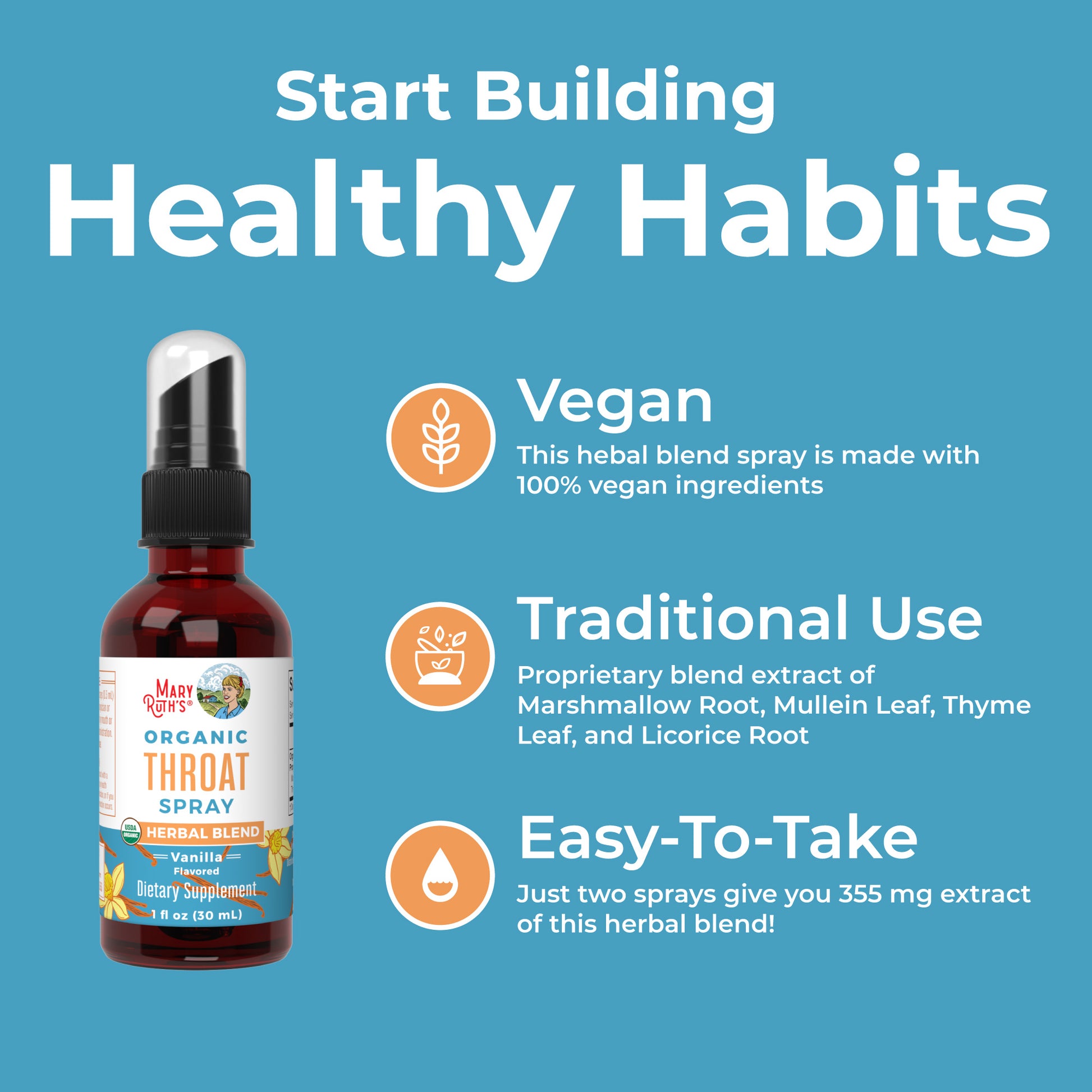 Organic Throat Spray (Vanilla) Healthy Habits