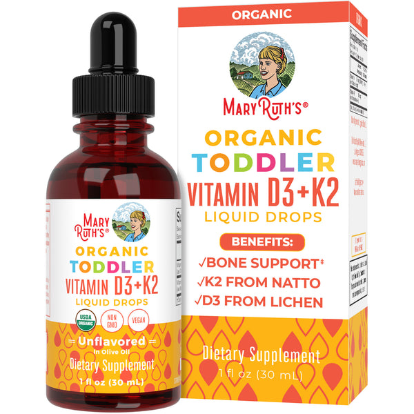 Liquid Vitamin D3 & K2 Drops For Toddlers MaryRuth Organics