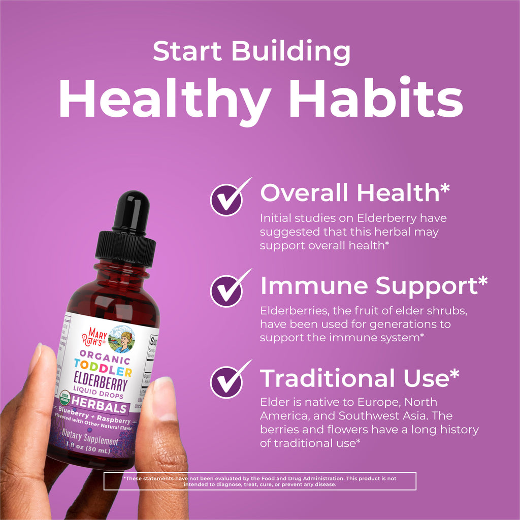 Organic Toddler Elderberry Liquid Drops Healthy Habits