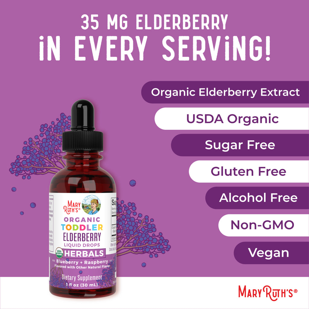 Organic Toddler Elderberry Liquid Drops Ingredients