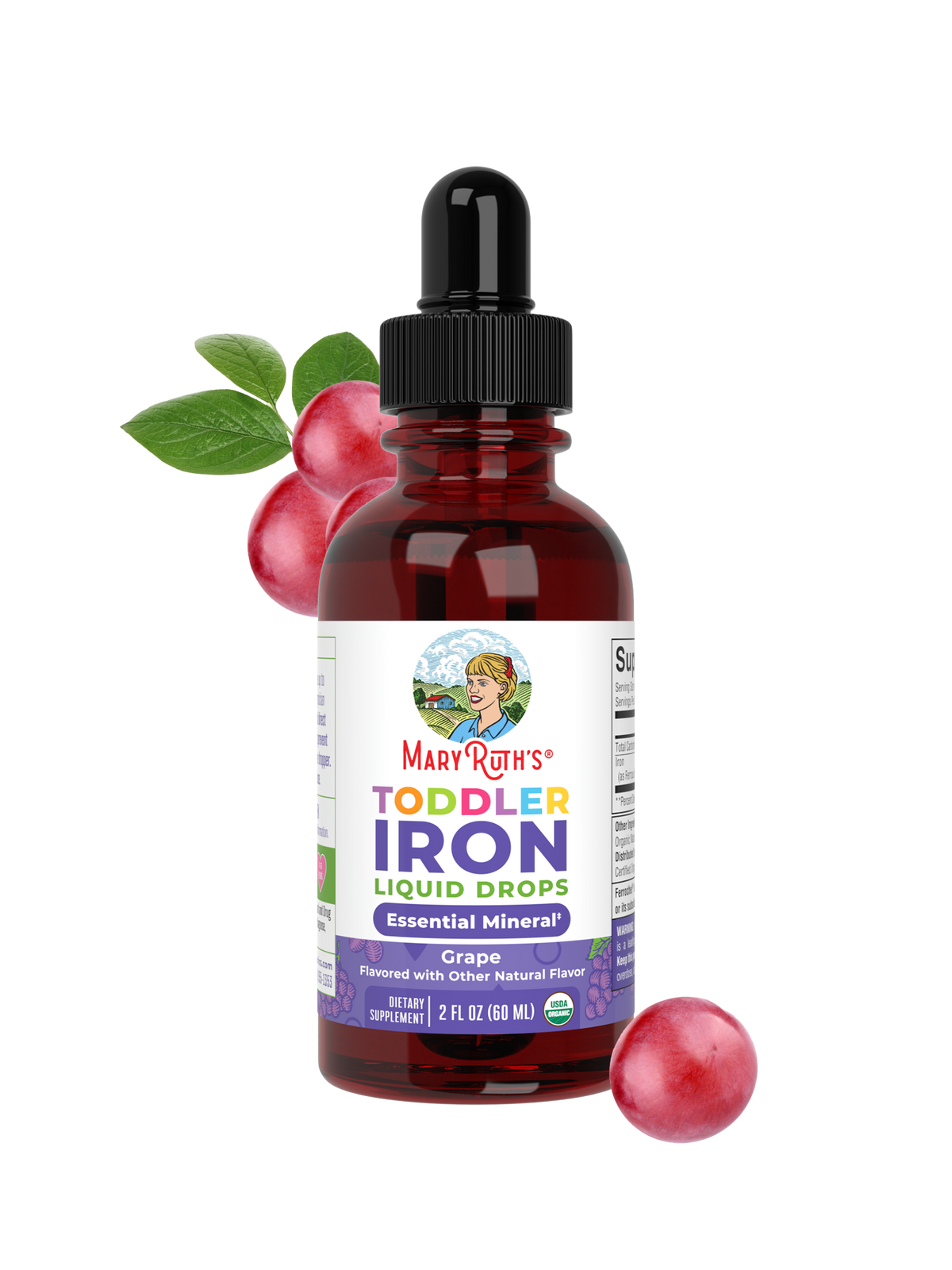 Organic Toddler Iron Liquid Drops Grape 2oz