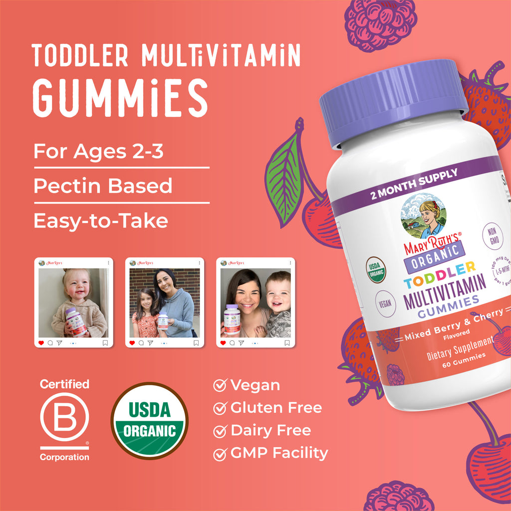 Organic Toddler Multivitamin Gummies Lifestyle Bottle