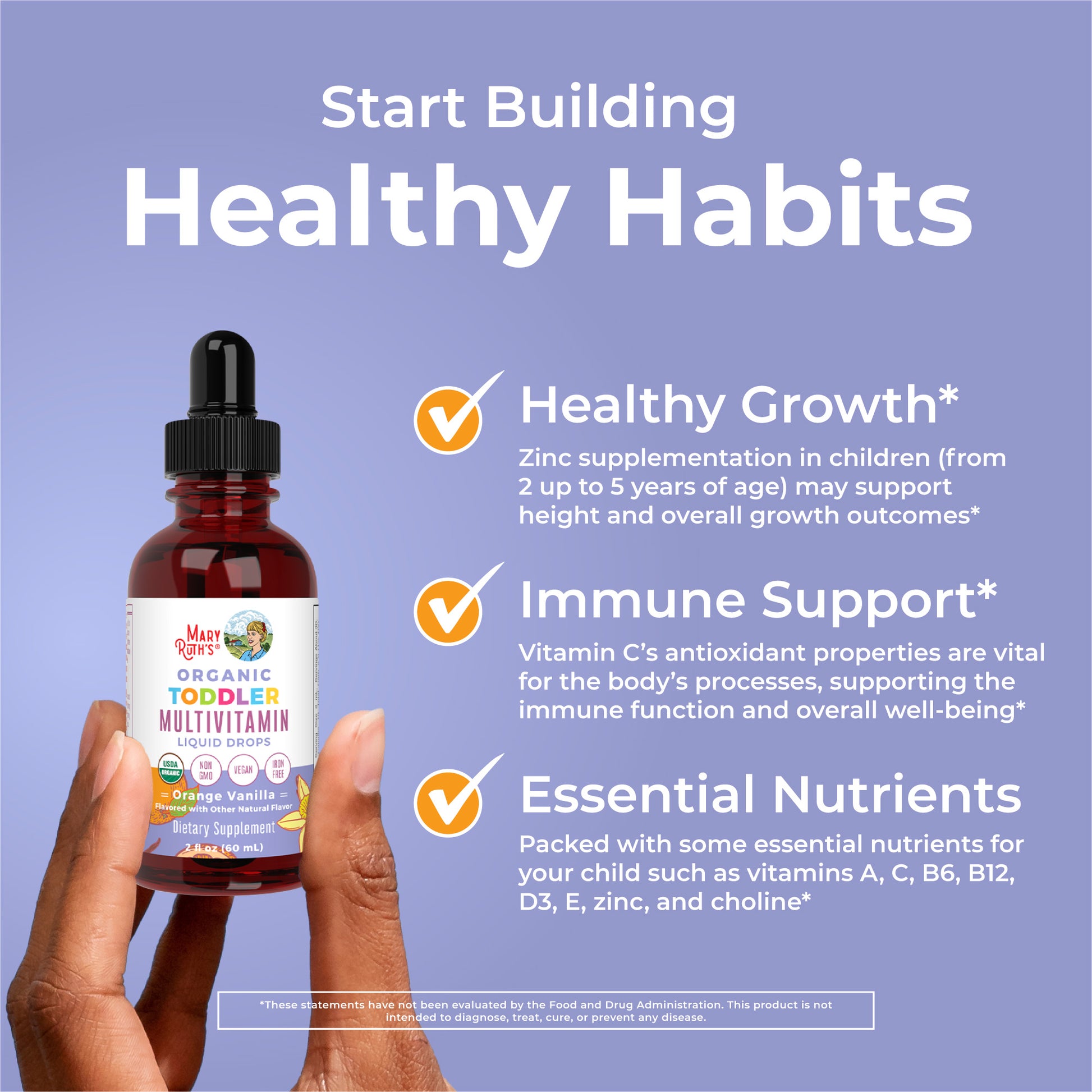 Organic Toddler Multivitamin Liquid Drops Healthy Habits