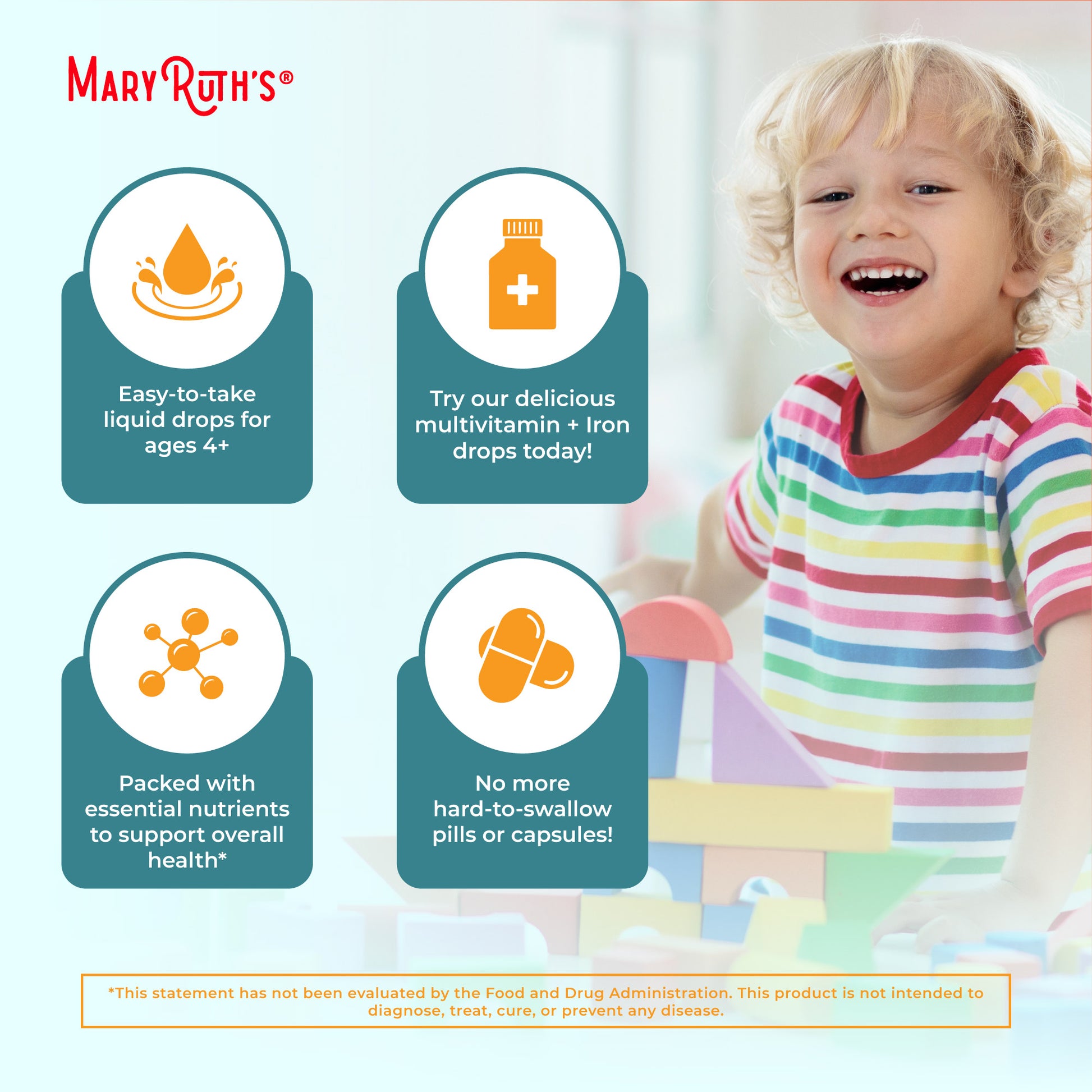 Organic Toddler Multivitamin Liquid Drops With Iron Benefits