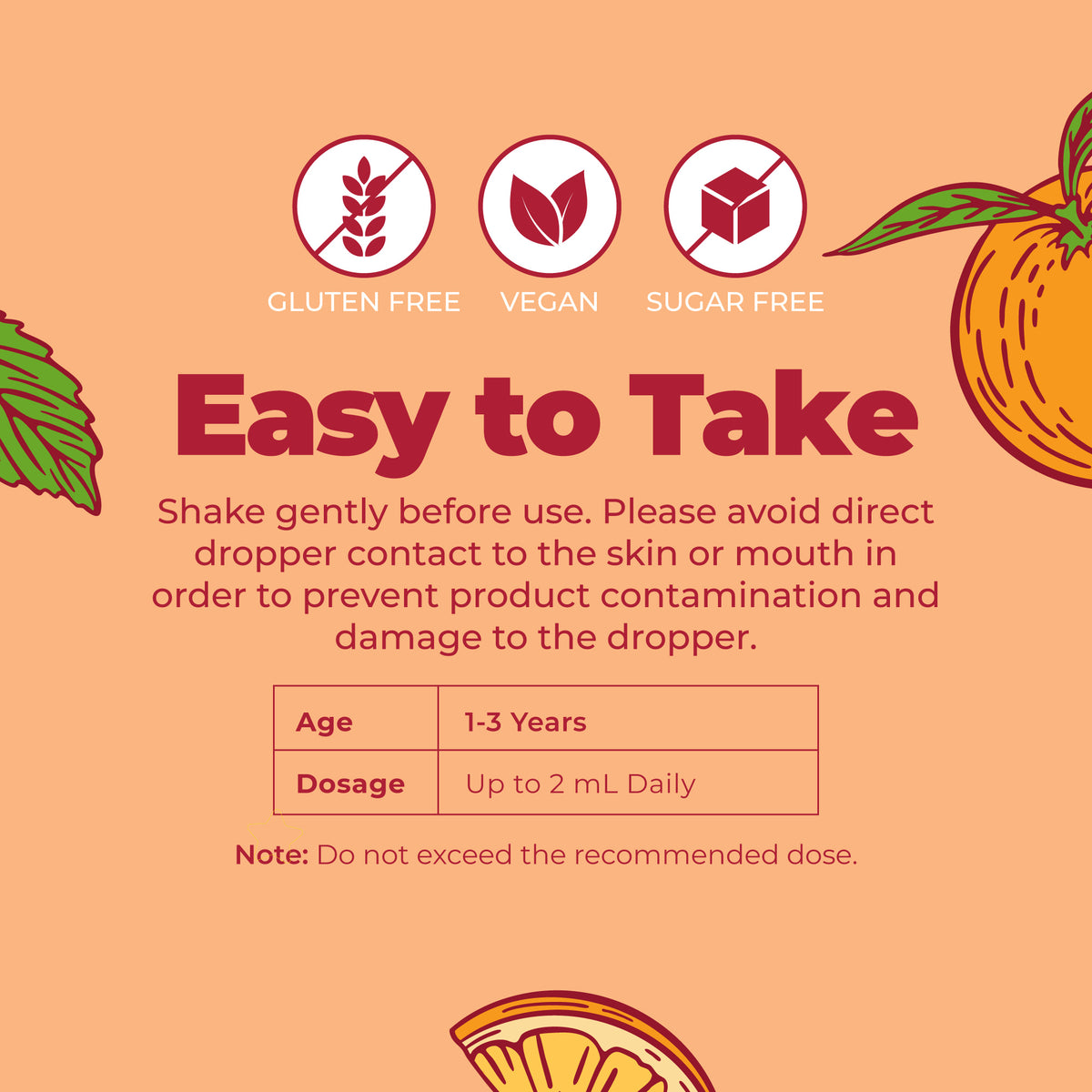 Organic Toddler Multivitamin Liquid Drops With Iron Orange Vanilla 1oz Easy To Take