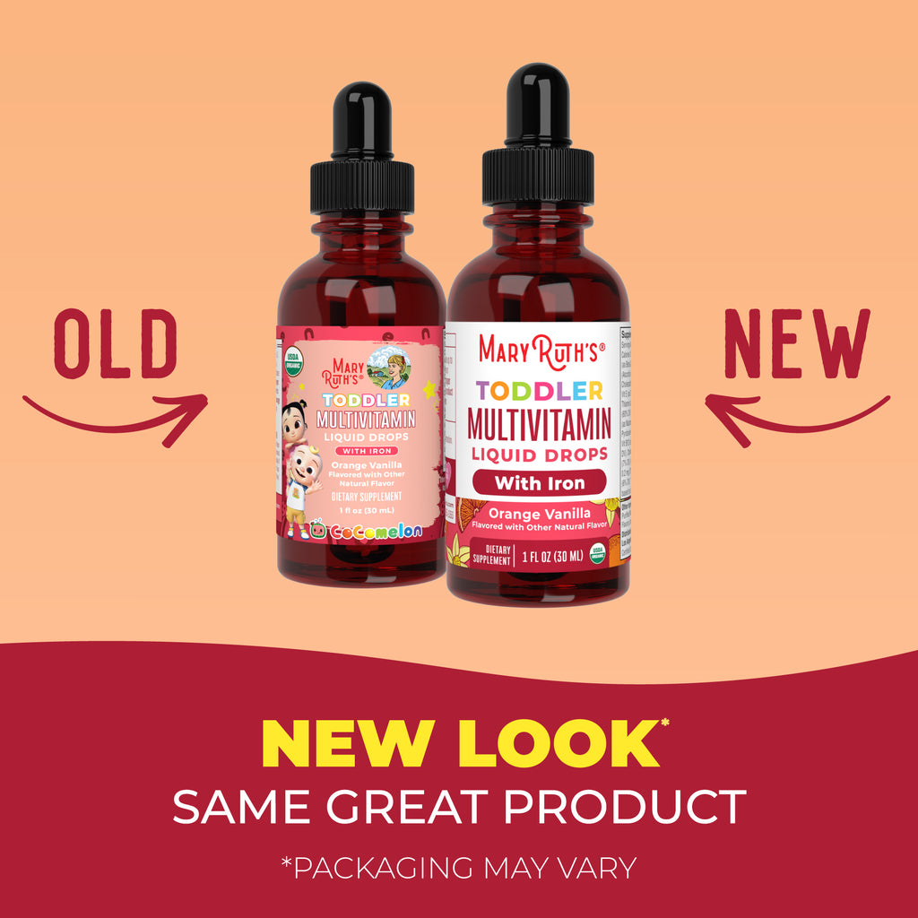 Organic Toddler Multivitamin Liquid Drops With Iron Orange Vanilla 1oz New Look