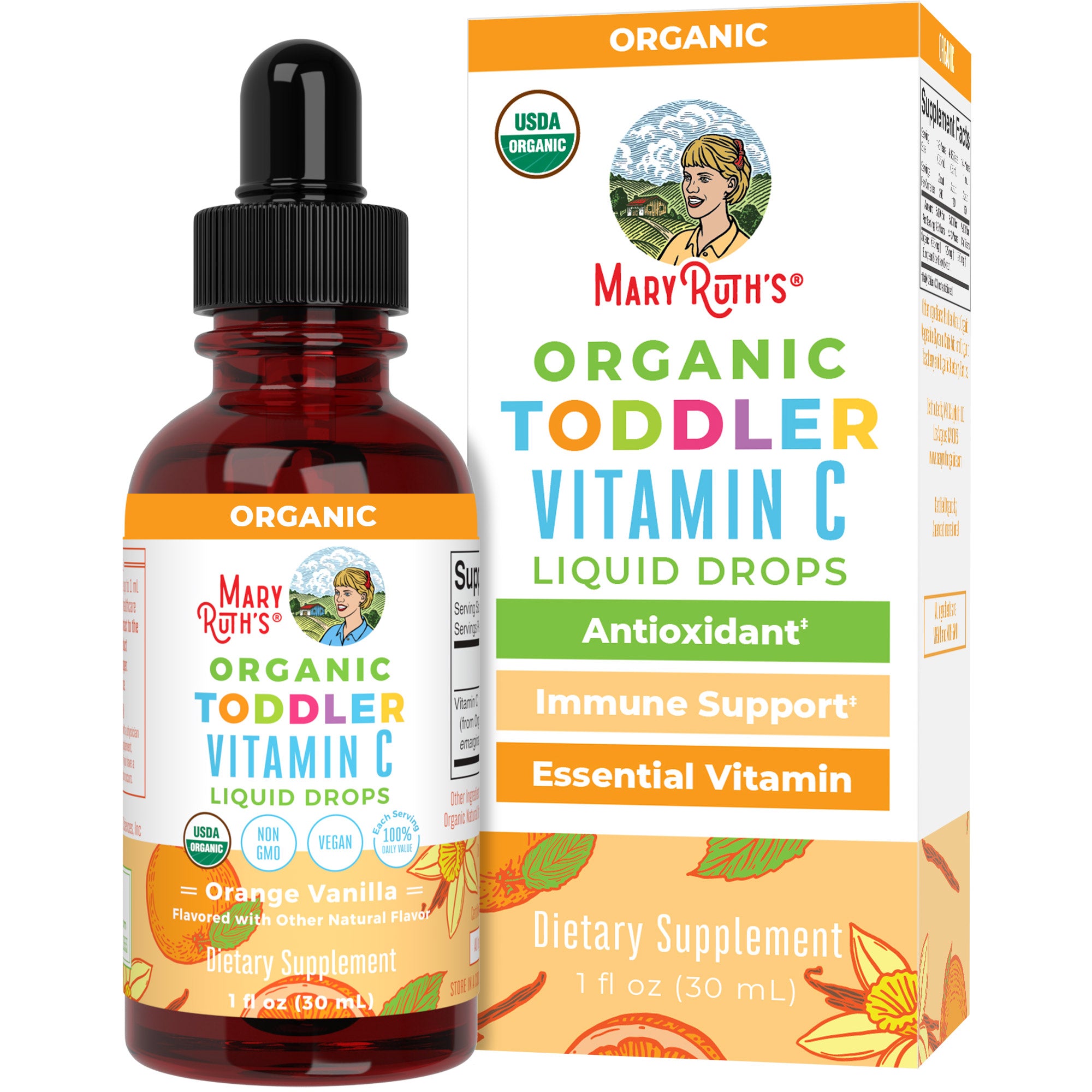 Vitamin C Drops for Toddlers (1, 2 & 3 Years) MaryRuth Organics