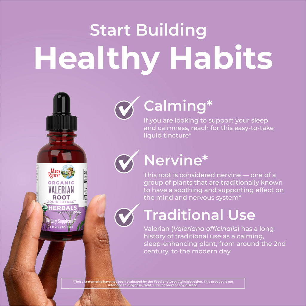 Organic Valerian Root Liquid Drops Healthy Habits