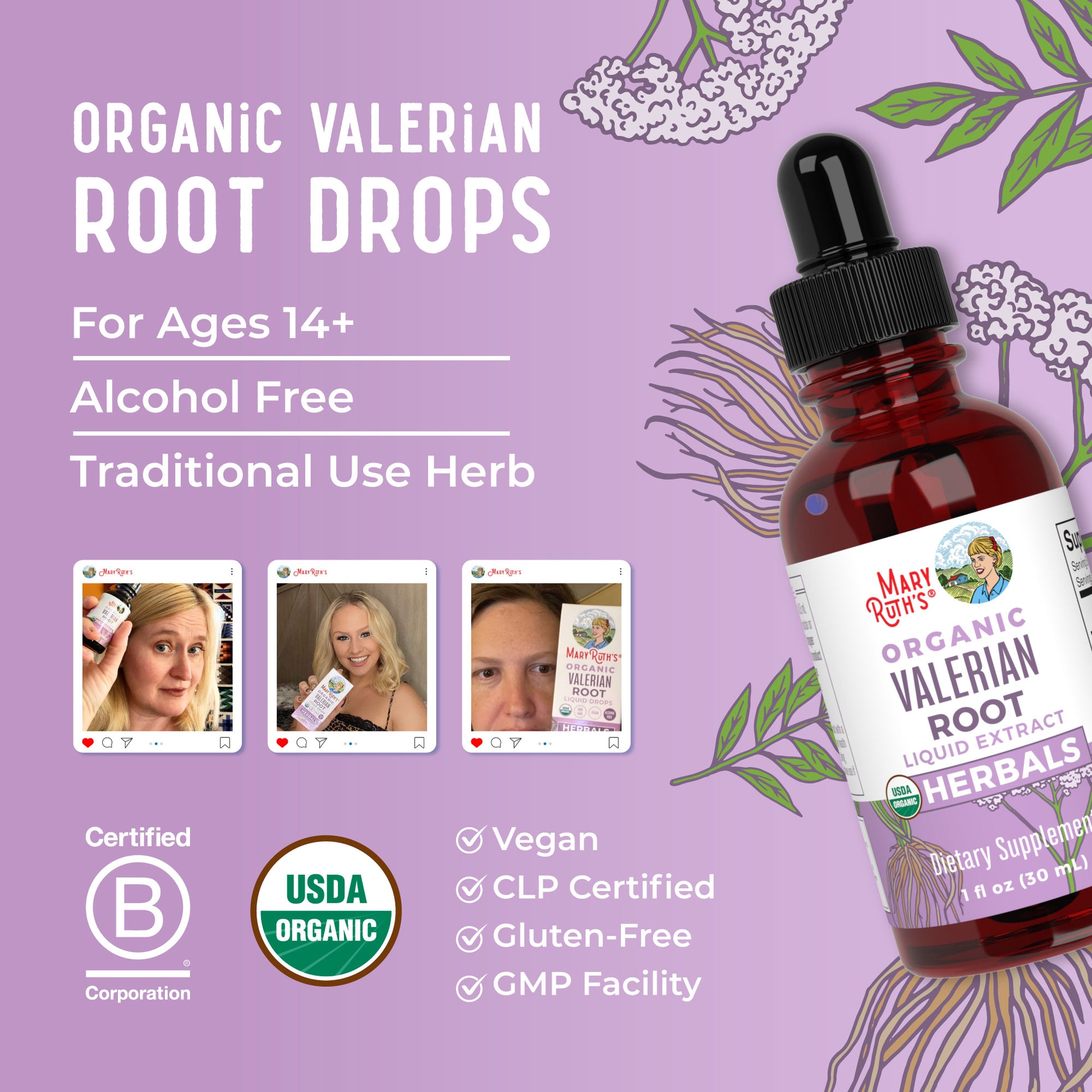 Organic Valerian Root Liquid Drops Lifestyle Bottle
