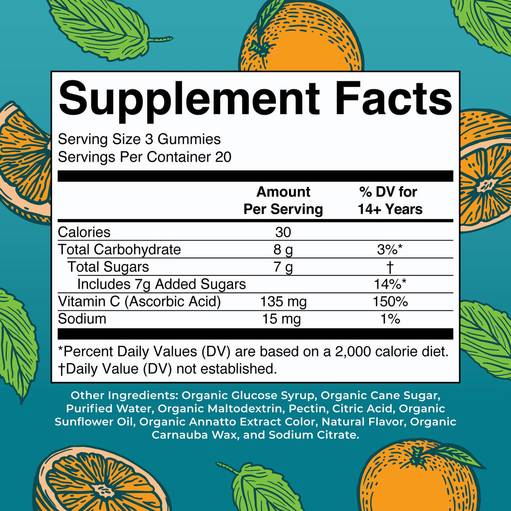 Organic Vitamin C Gummies Supplement Facts