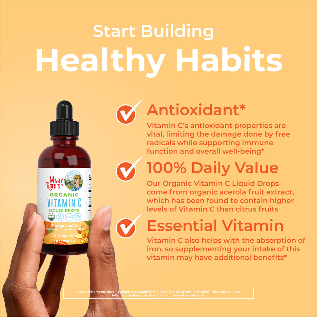 Organic Vitamin C Liquid Drops Healthy Habits
