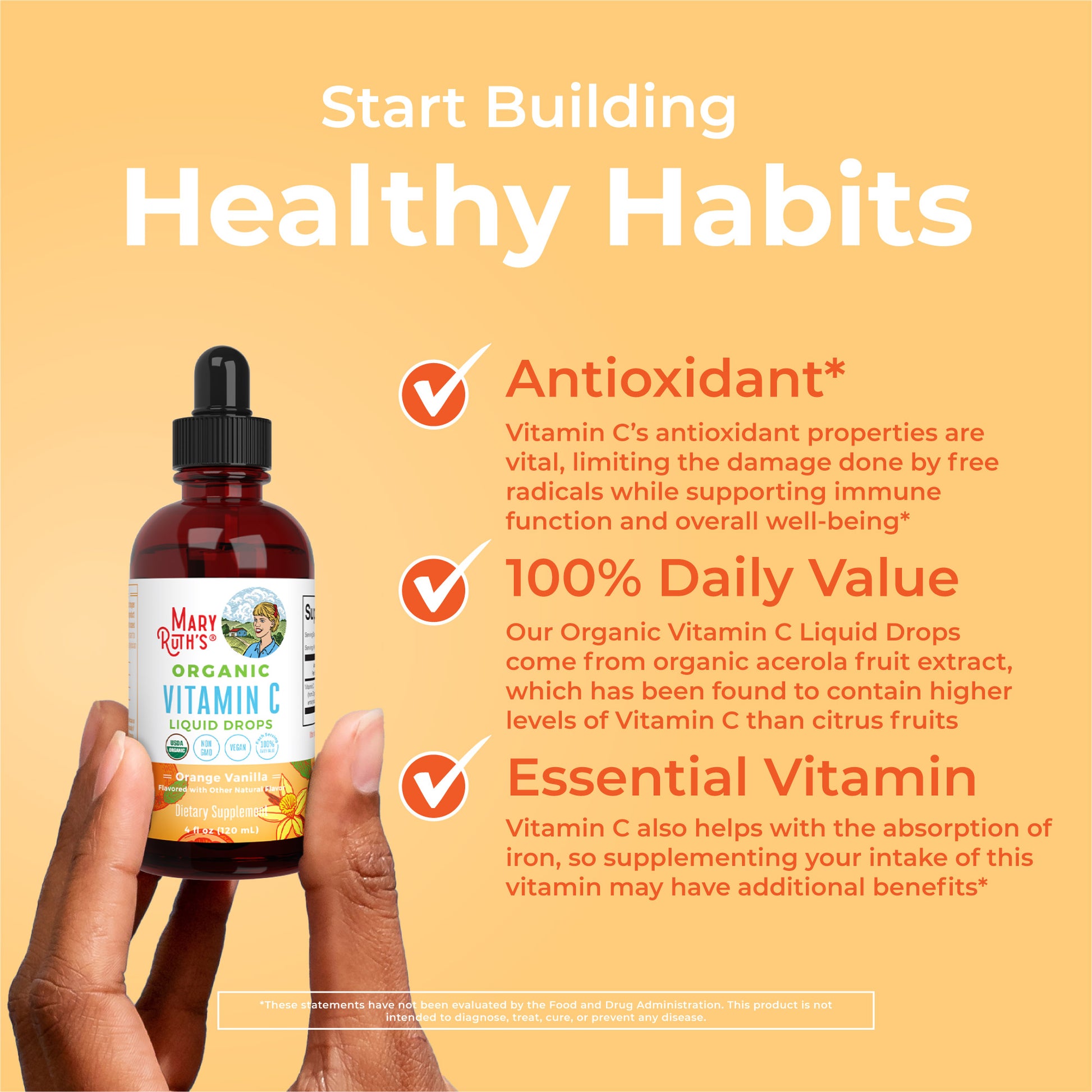 Organic Vitamin C Liquid Drops Healthy Habits