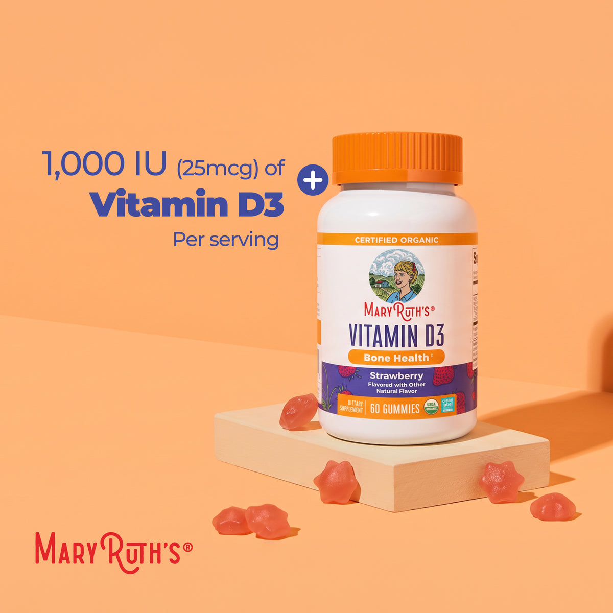 Organic Vitamin D3 Gummies Strawberry 60ct Benefits