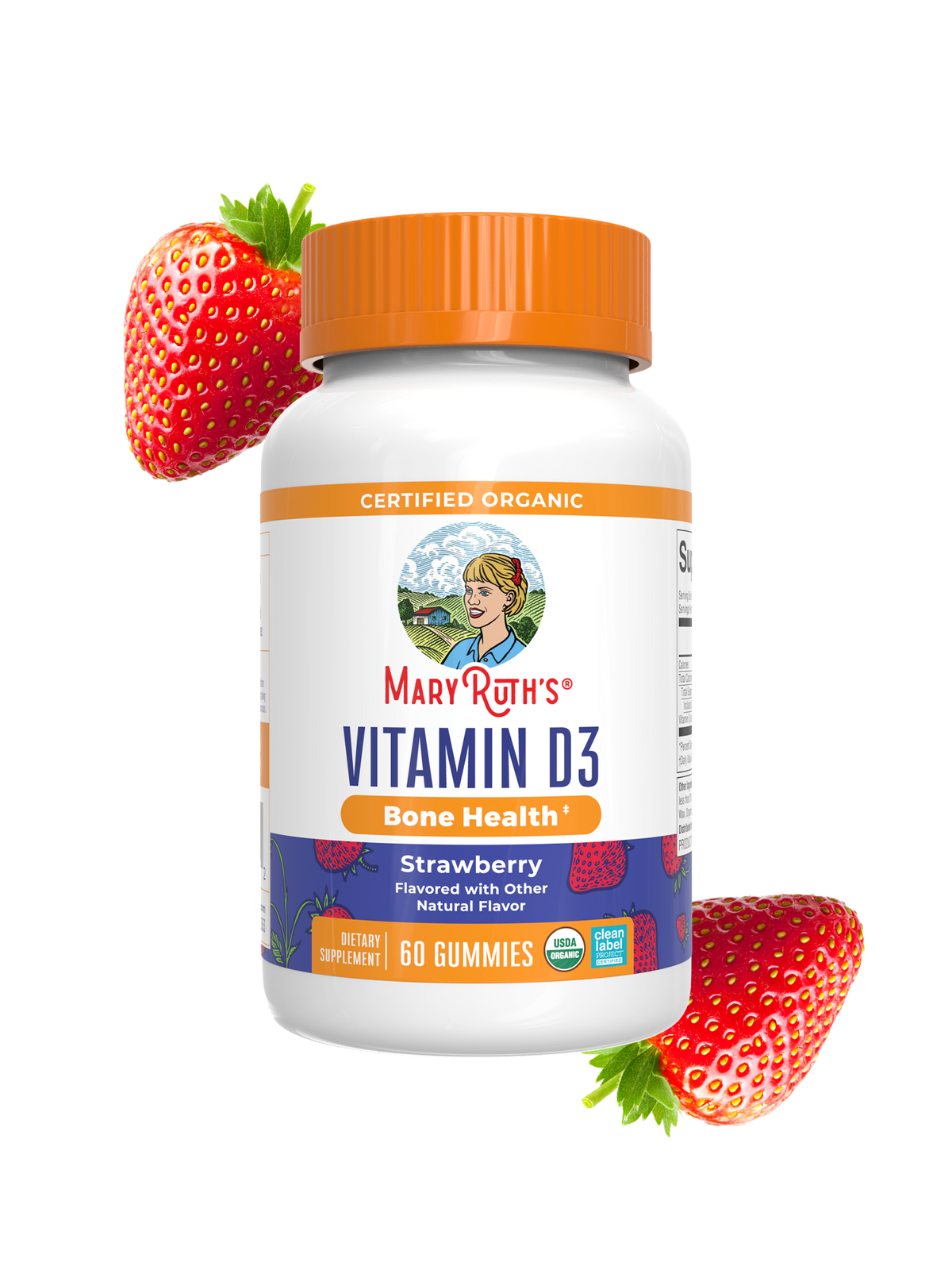 Organic Vitamin D3 Gummies Strawberry 60ct