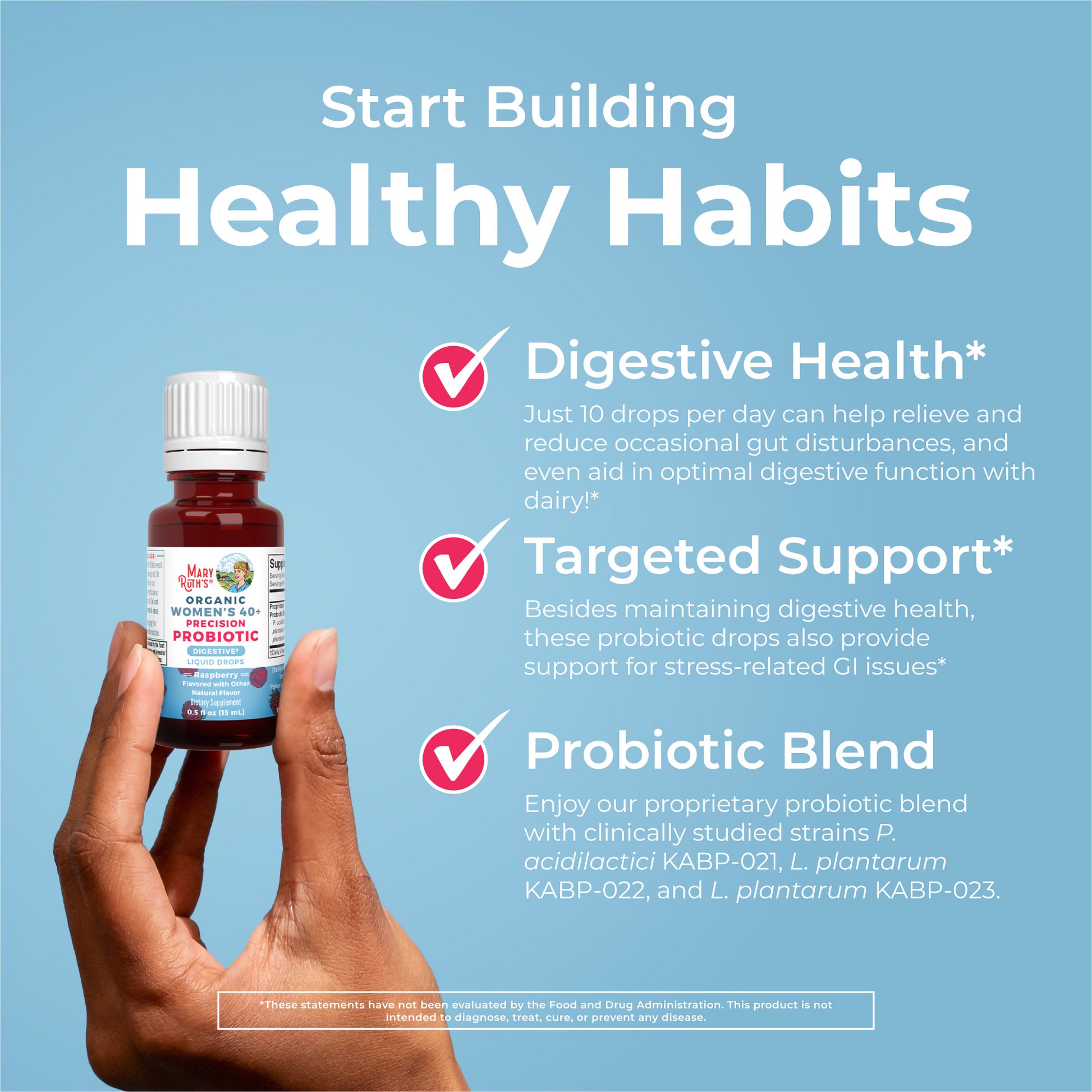 Organic Women's 40+ Precision Probiotic Digestive Liquid Drops Healthy Habits