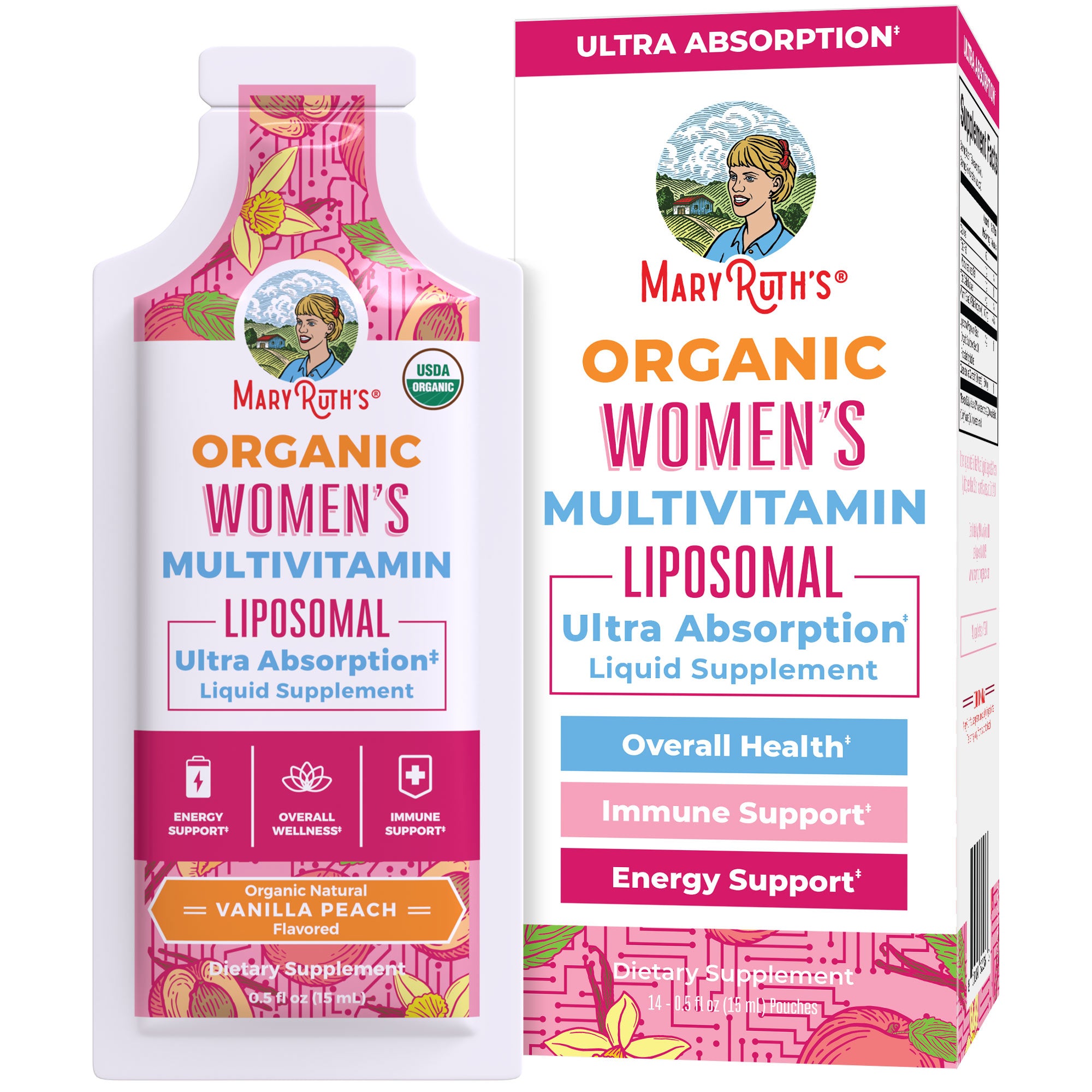Marry Ruth Women's Multivitamin Liposomal Pack Travel Size / Single Serving ...