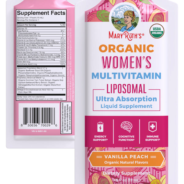 Mary Ruth Multi Women's Multivitamin Liposomal Pack Travel Size / Single Serving ...