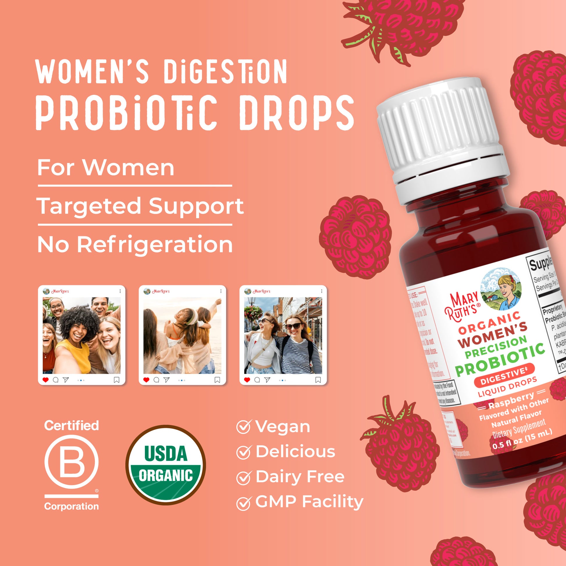 Organic Women's Precision Probiotic Digestive Liquid Drops Lifestyle Bottle