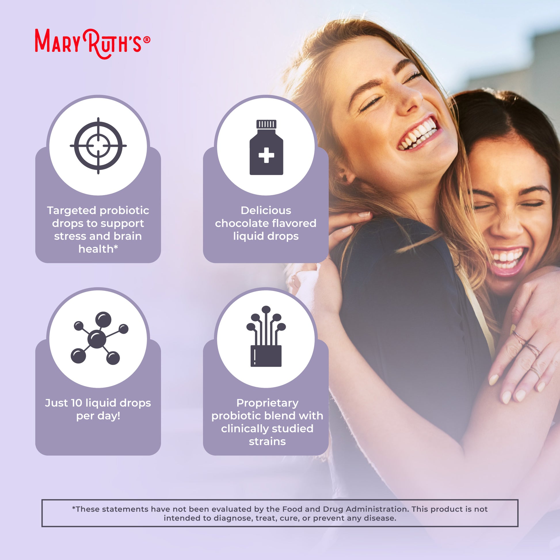 Organic Women's Precision Probiotic Stress & Cognition Liquid Drops Benefits