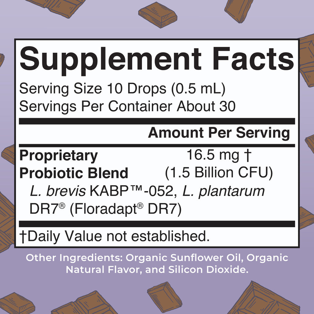 Organic Women's Precision Probiotic Stress & Cognition Liquid Drops Supplement Facts