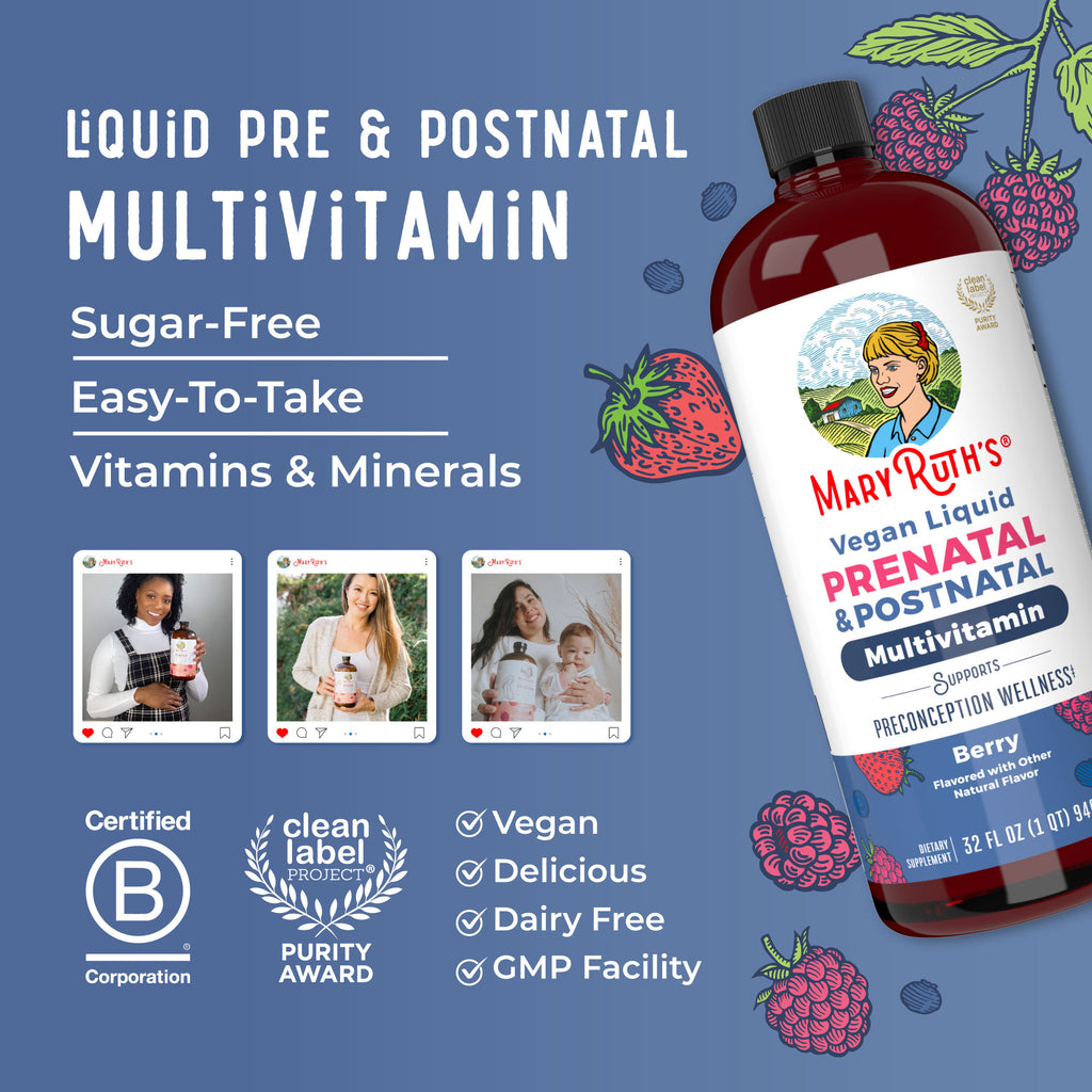 Prenatal & Postnatal Liquid Multivitamin 32 oz Lifestyle Bottle