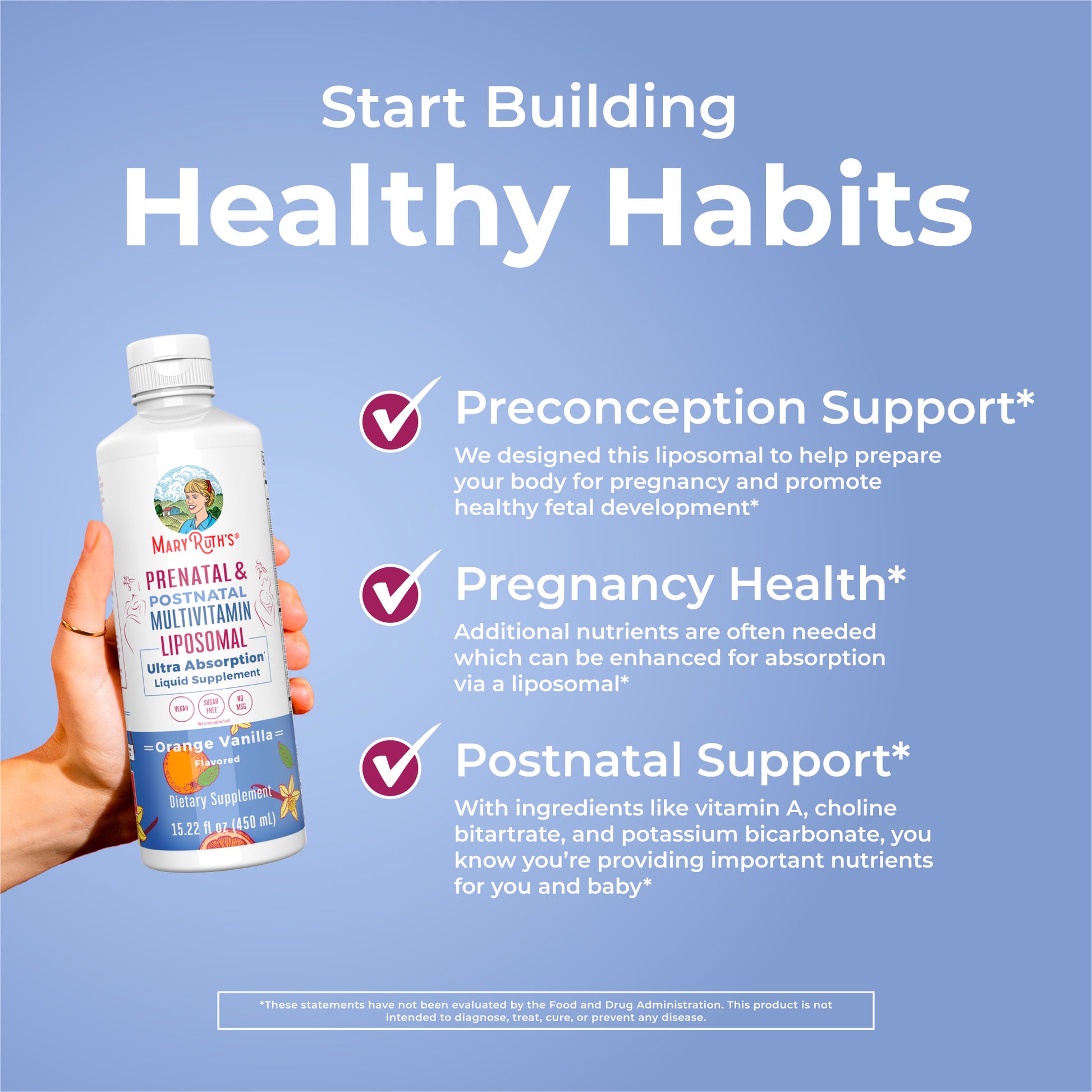 Prenatal & Postnatal Multivitamin Liposomal 15 oz Healthy Habits