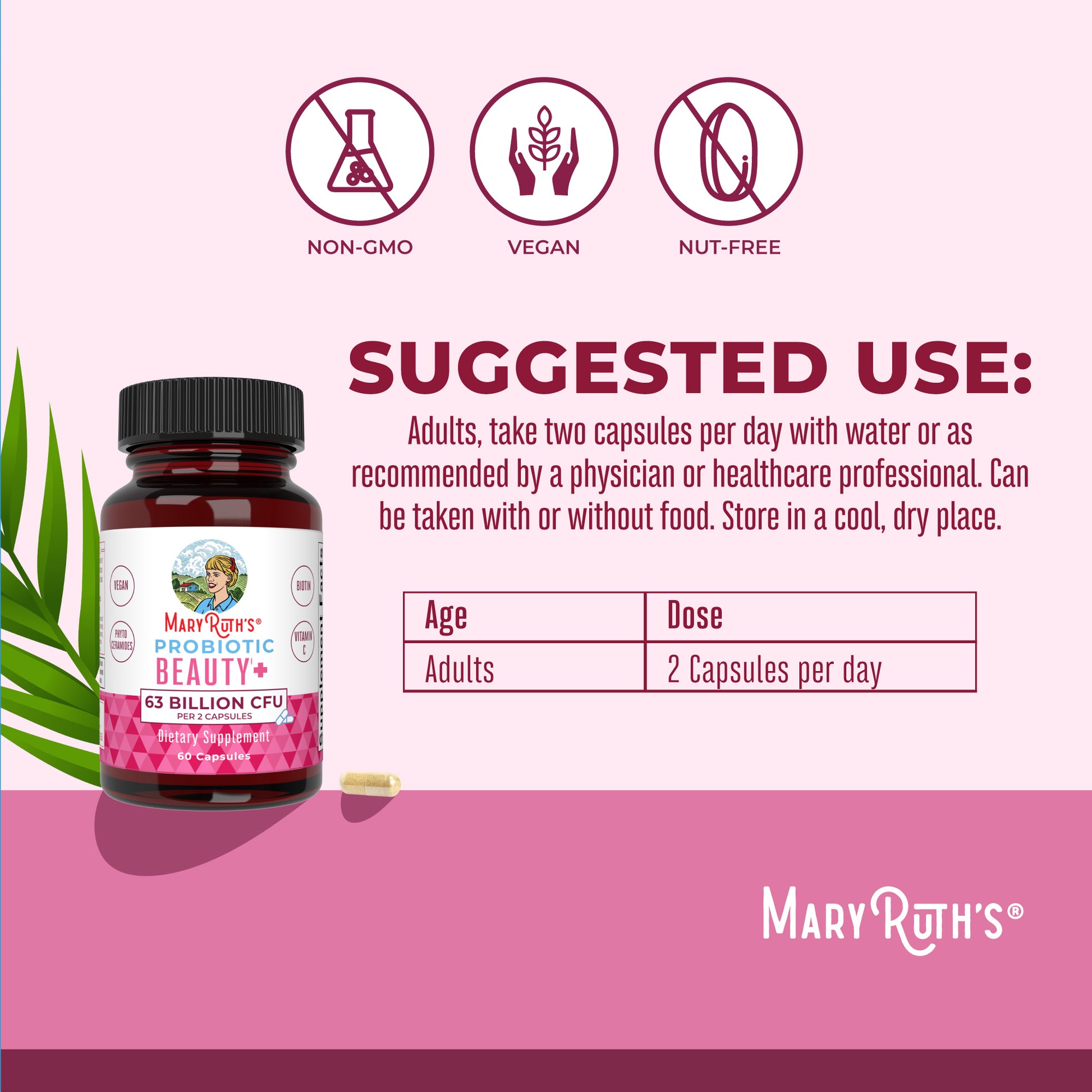 Beauty Probiotic Capsules 60 CT Suggested Use