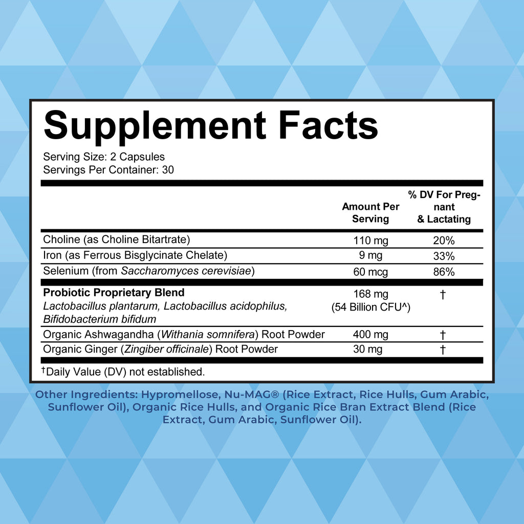 Probiotic Postnatal+ 60 Capsules Supplement Facts