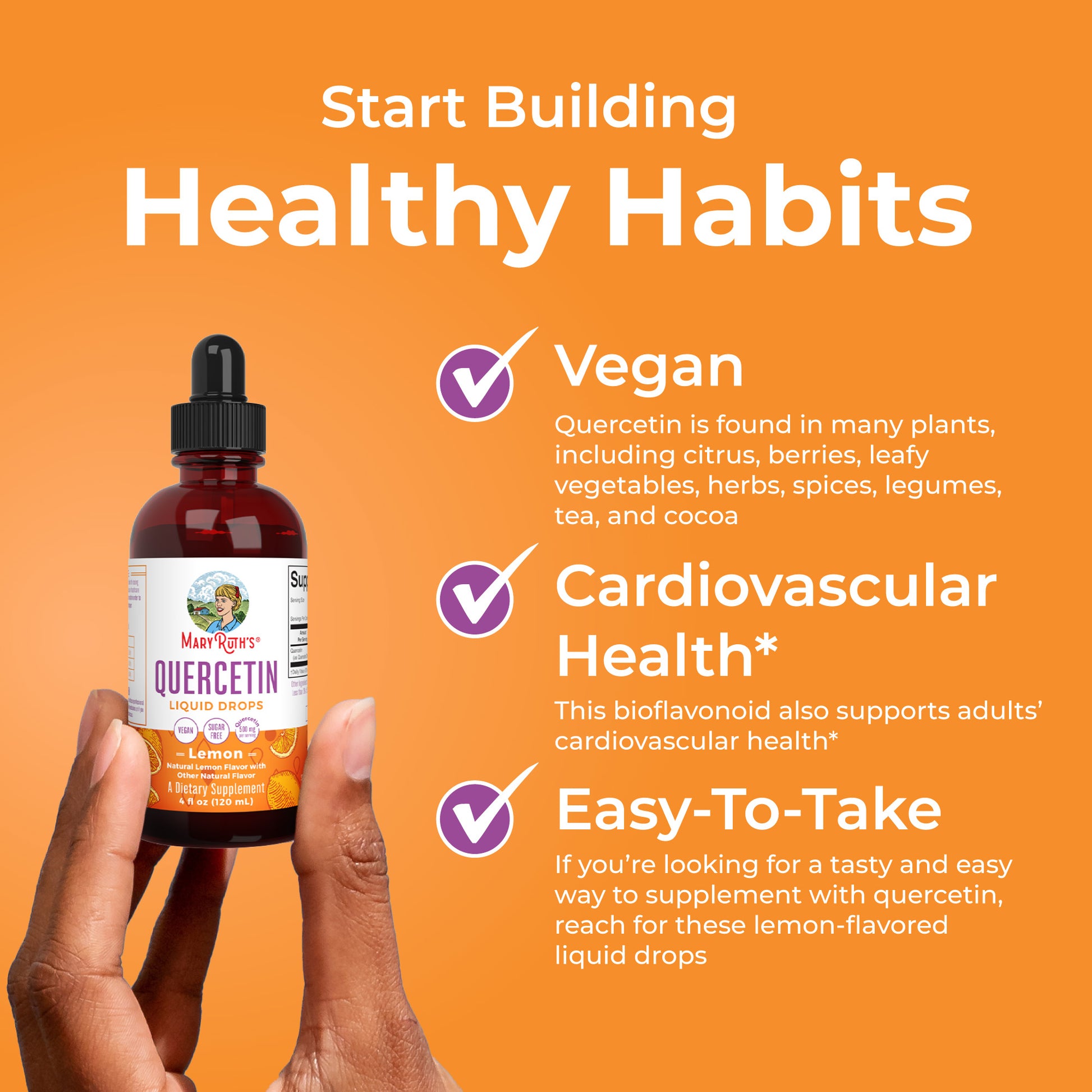 Quercetin Liquid Drops (Lemon) 4 oz Healthy Habits