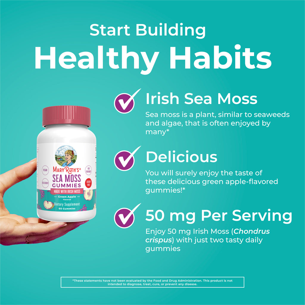 Sea Moss Gummies (Green Apple) 60 count Healthy Habits