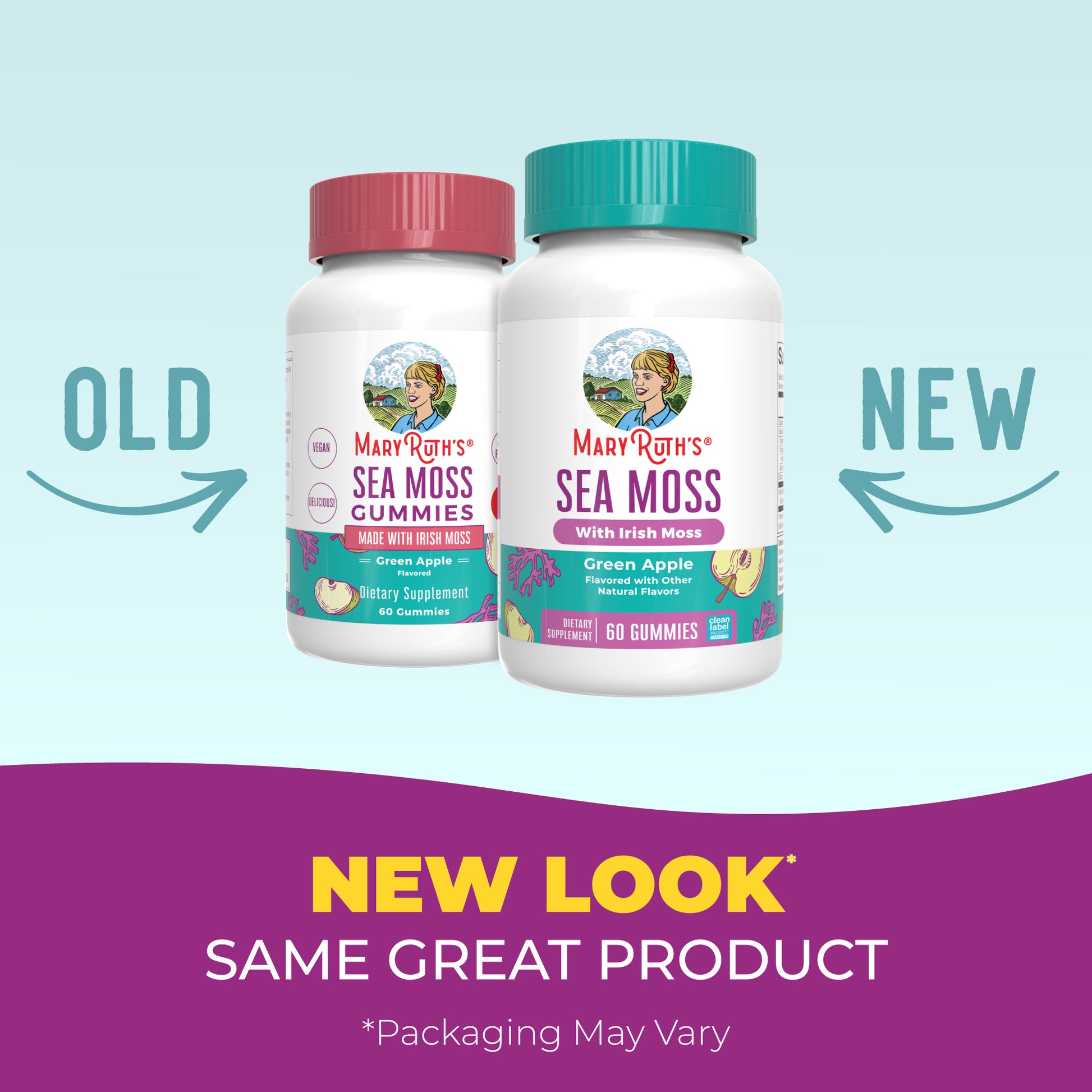 Sea Moss Gummies Green Apple 60ct New Look