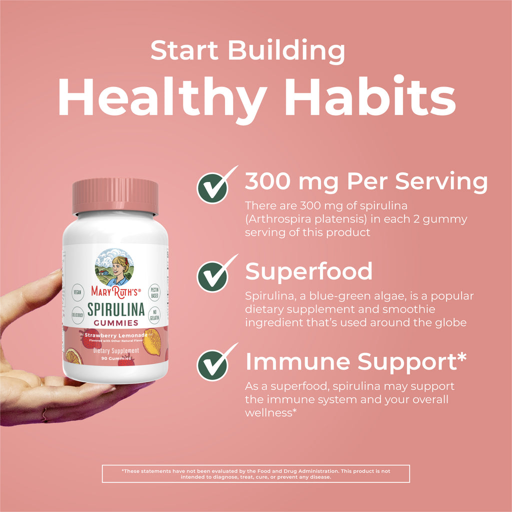Spirulina Gummies (Strawberry Lemonade) 90 count Healthy Habits