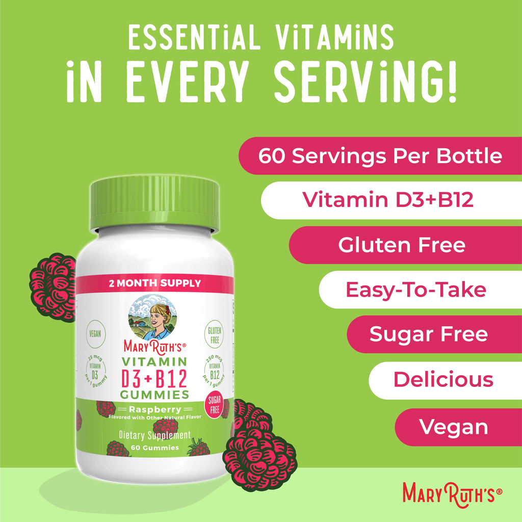 Sugar-Free D3 + B12 Gummies (Raspberry) 60 count Ingredients