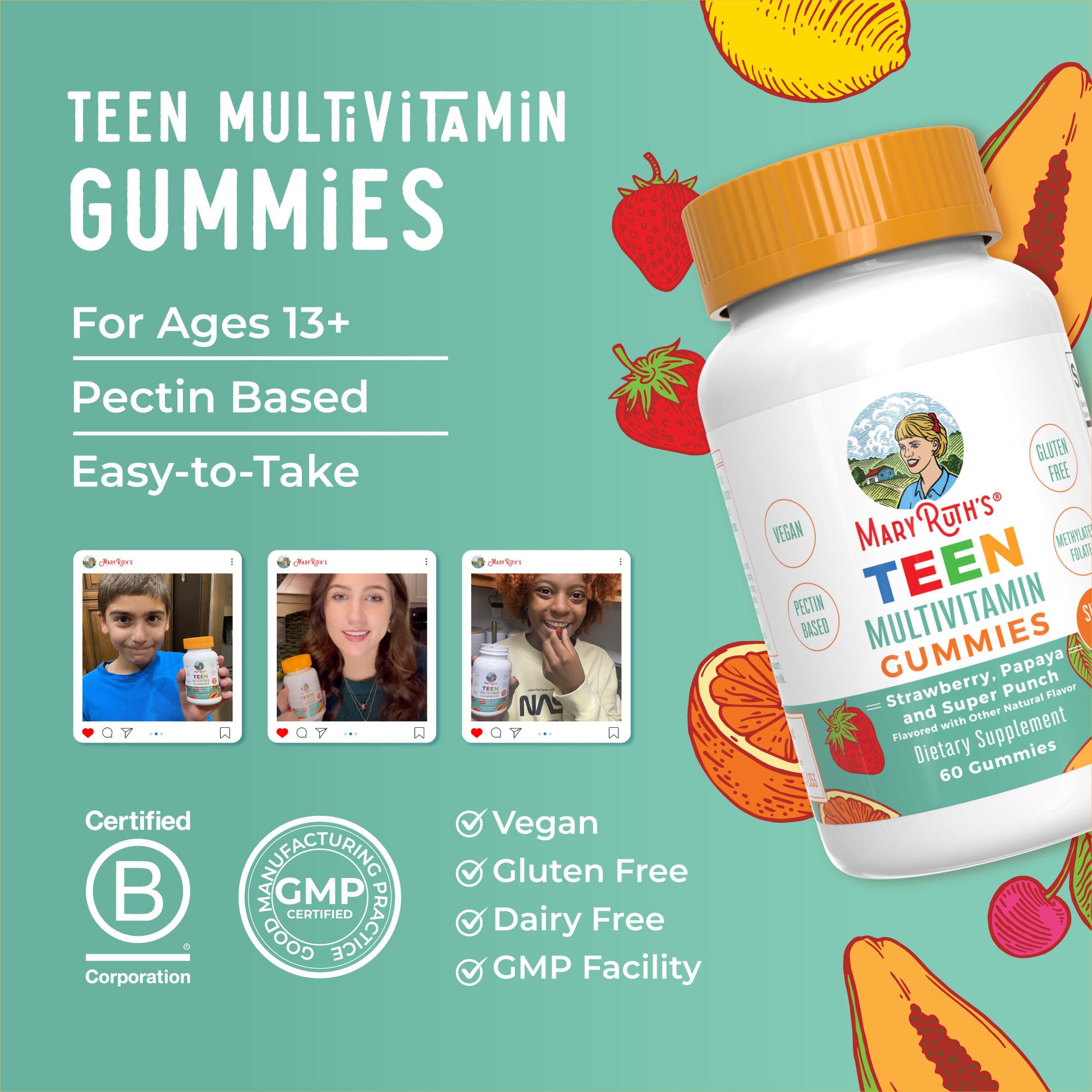 Teen Multivitamin Gummies 60 count Lifestyle Bottle