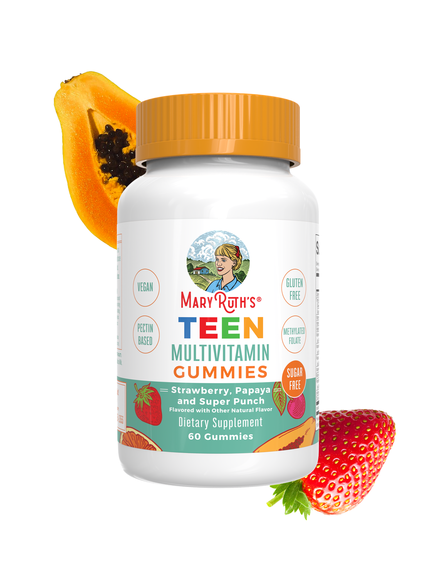 Teen Multivitamin Gummies Strawberry, Papaya, Super Punch 60ct