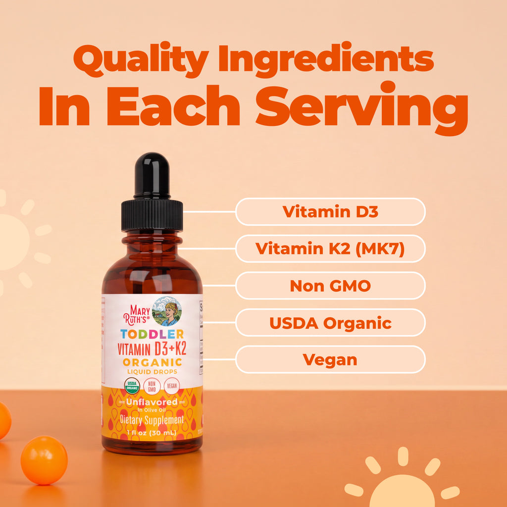 Toddler Vitamin D3 K2 Liquid Drops Unflavored 1oz Ingredients2