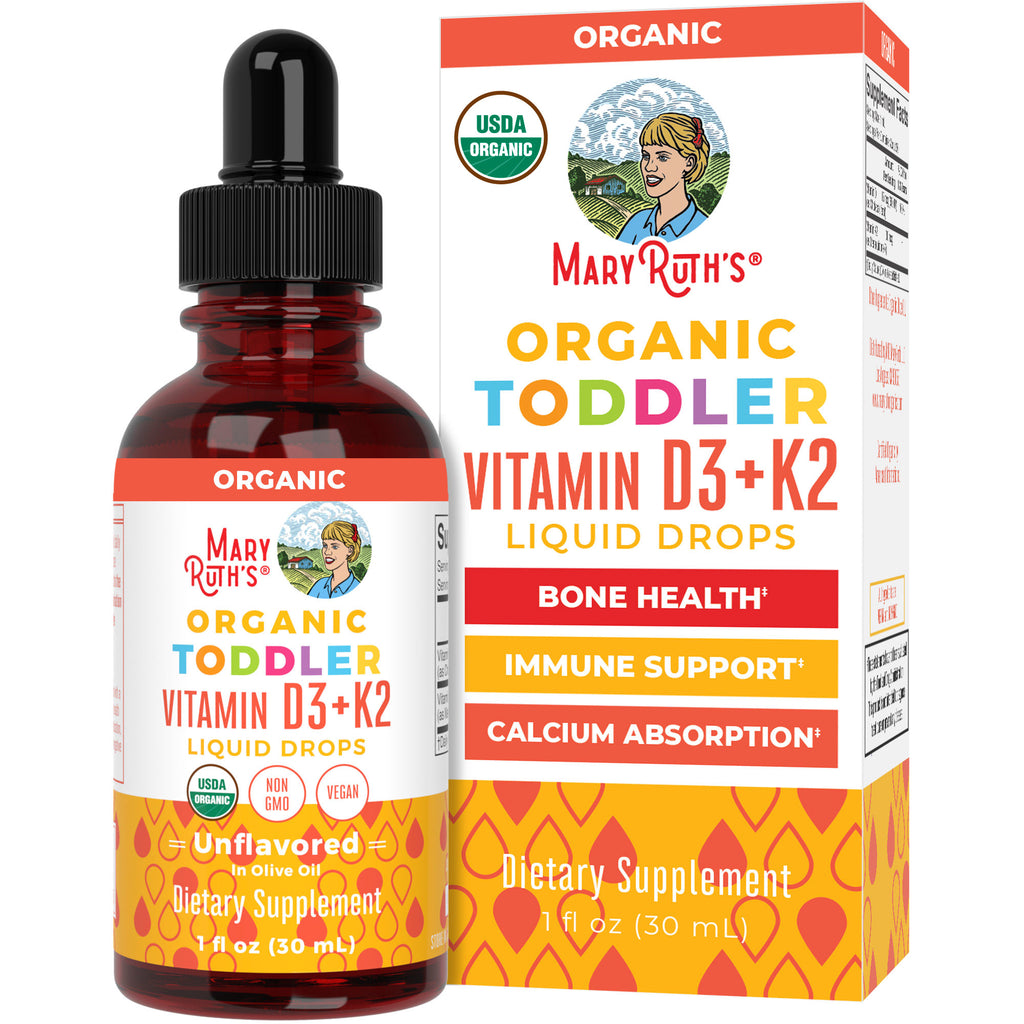 Toddler Vitamin D3+K2 Liquid Drops (Unflavored) 1 oz