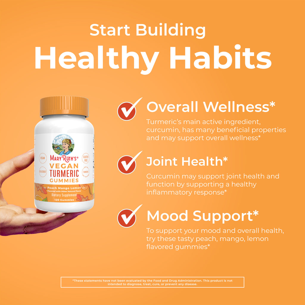 Turmeric Gummies (Peach Mango Lemon) 120 count Healthy Habits