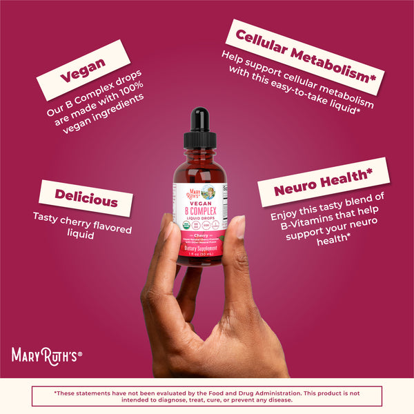MaryRuth B-Complex Vitamins Liquid Drops Cherry Flavor Advertisement