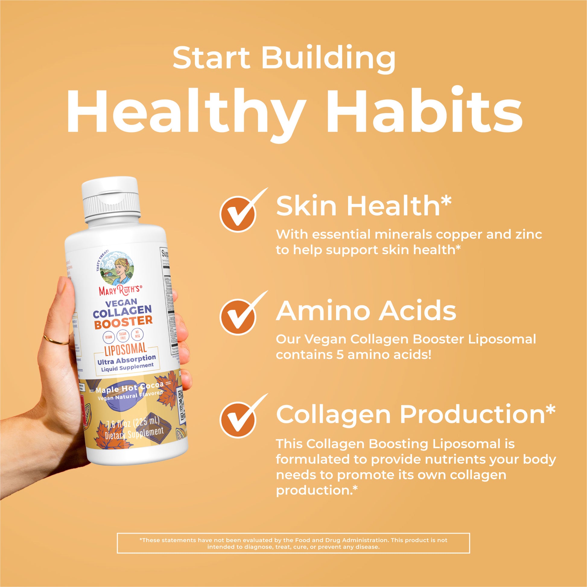 Vegan Collagen Booster Liposomal (Maple Hot Cocoa) 7 oz Healthy Habits