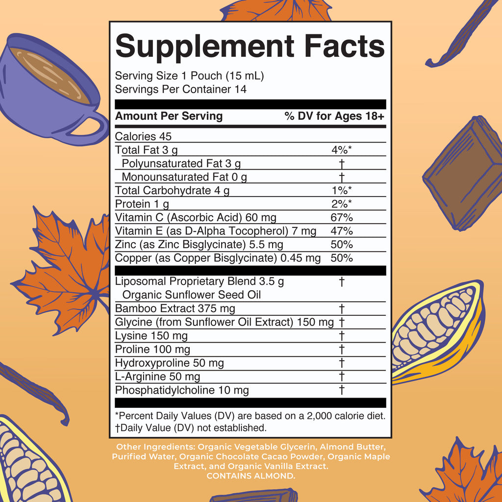 Vegan Collagen Booster Liposomal Pouches Supplement Facts