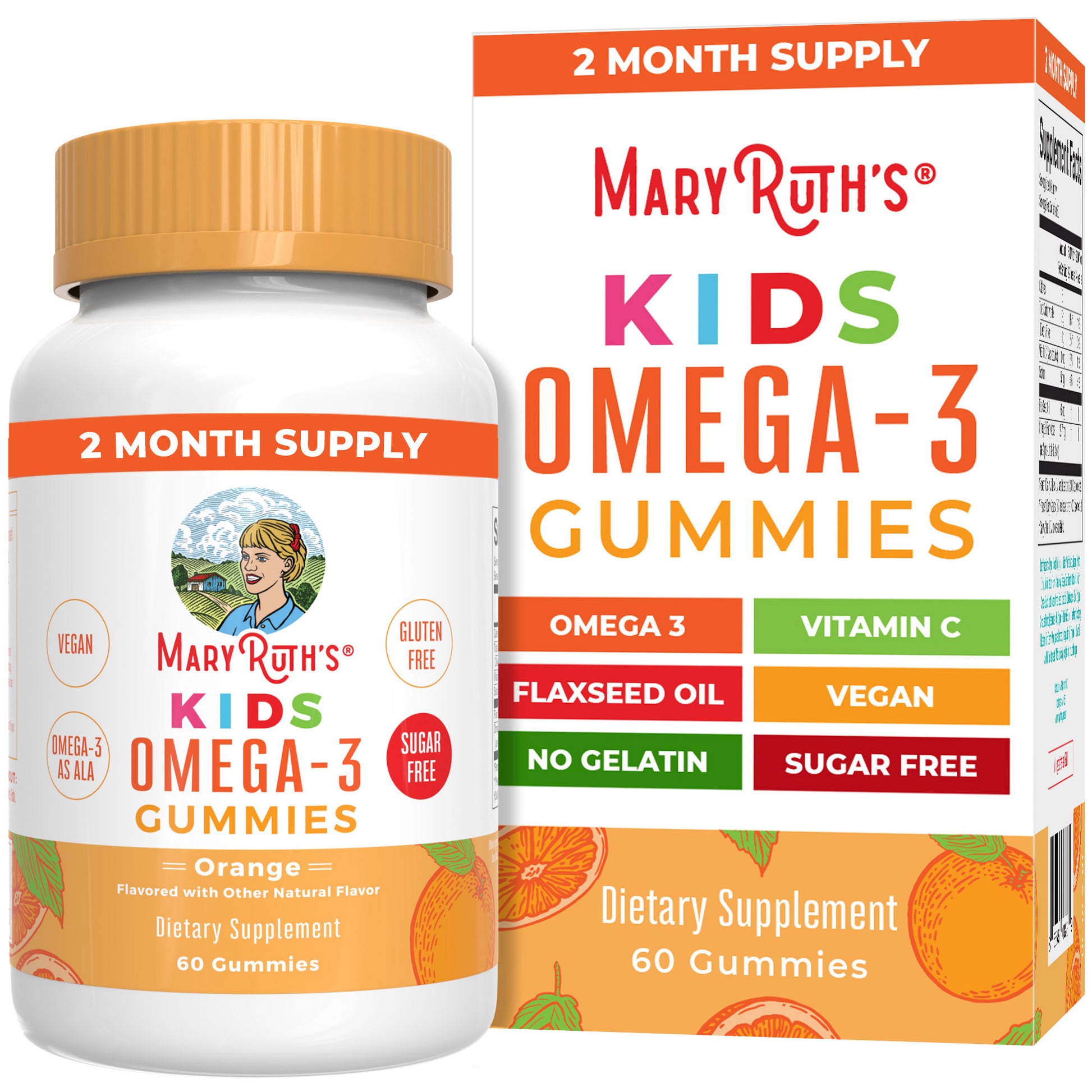 Vegan Kids Omega-3 Gummies (Orange) 60 Count