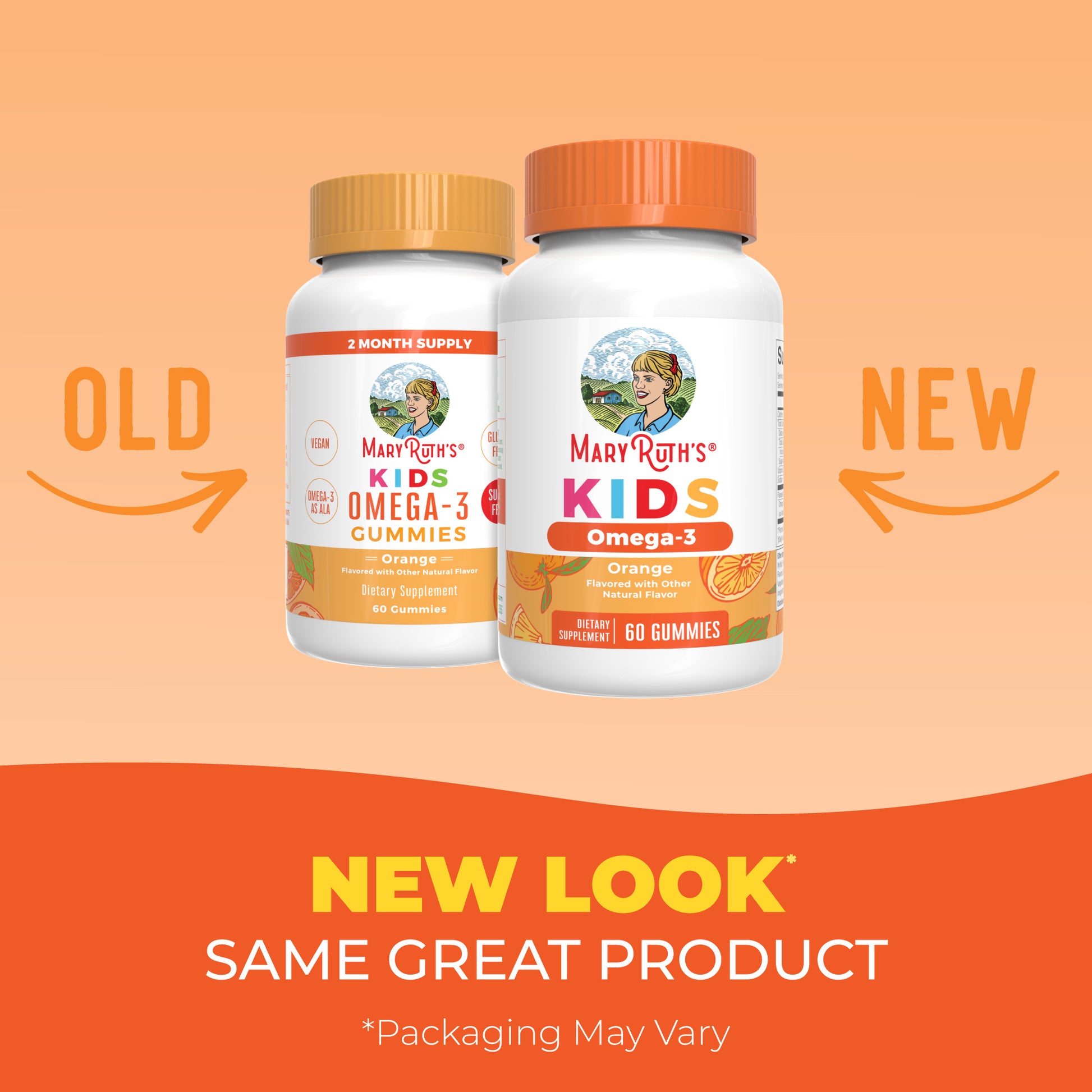 Vegan Kids Omega-3 Gummies Orange 60ct New Look