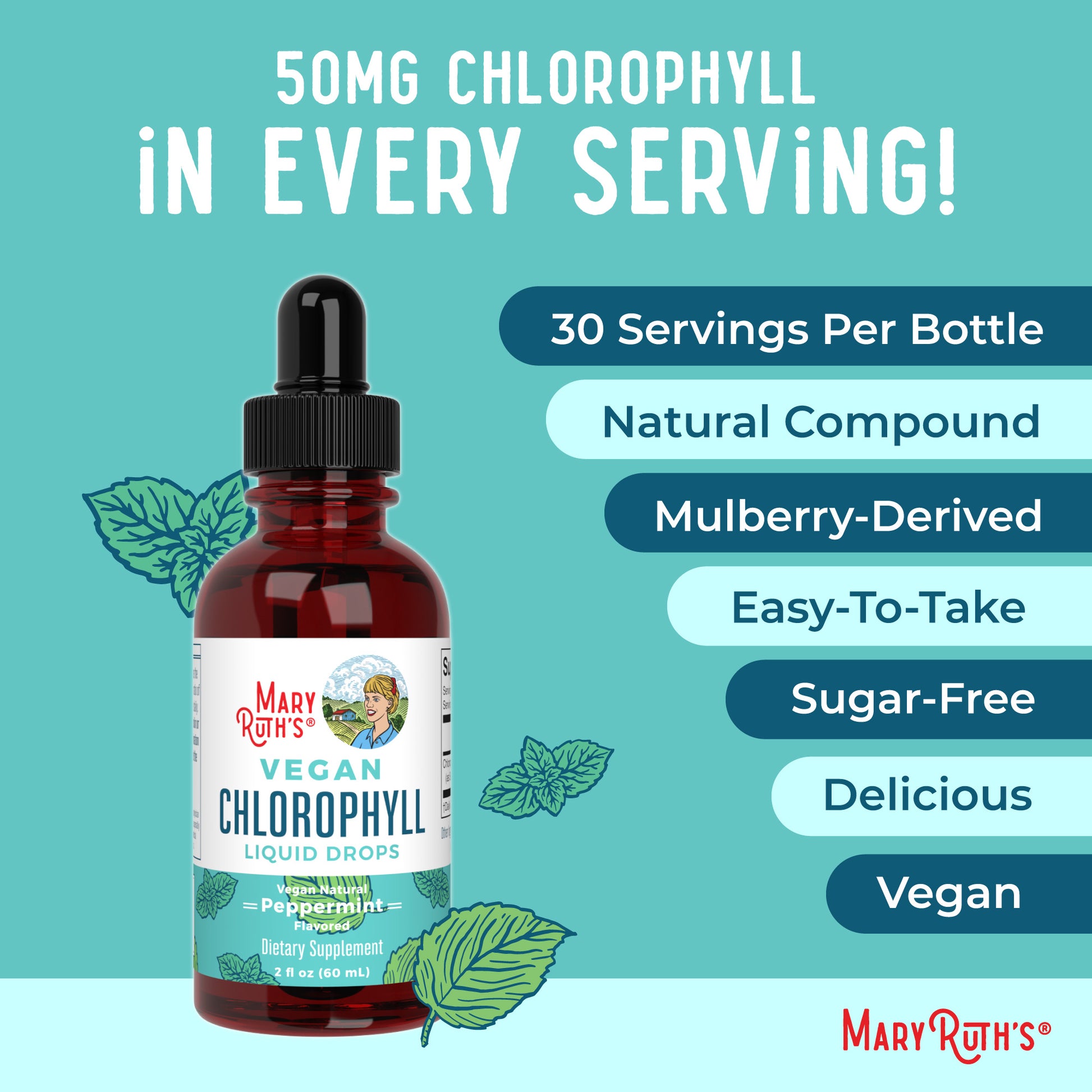 Vegan Liquid Chlorophyll Drops 2 oz Ingredients